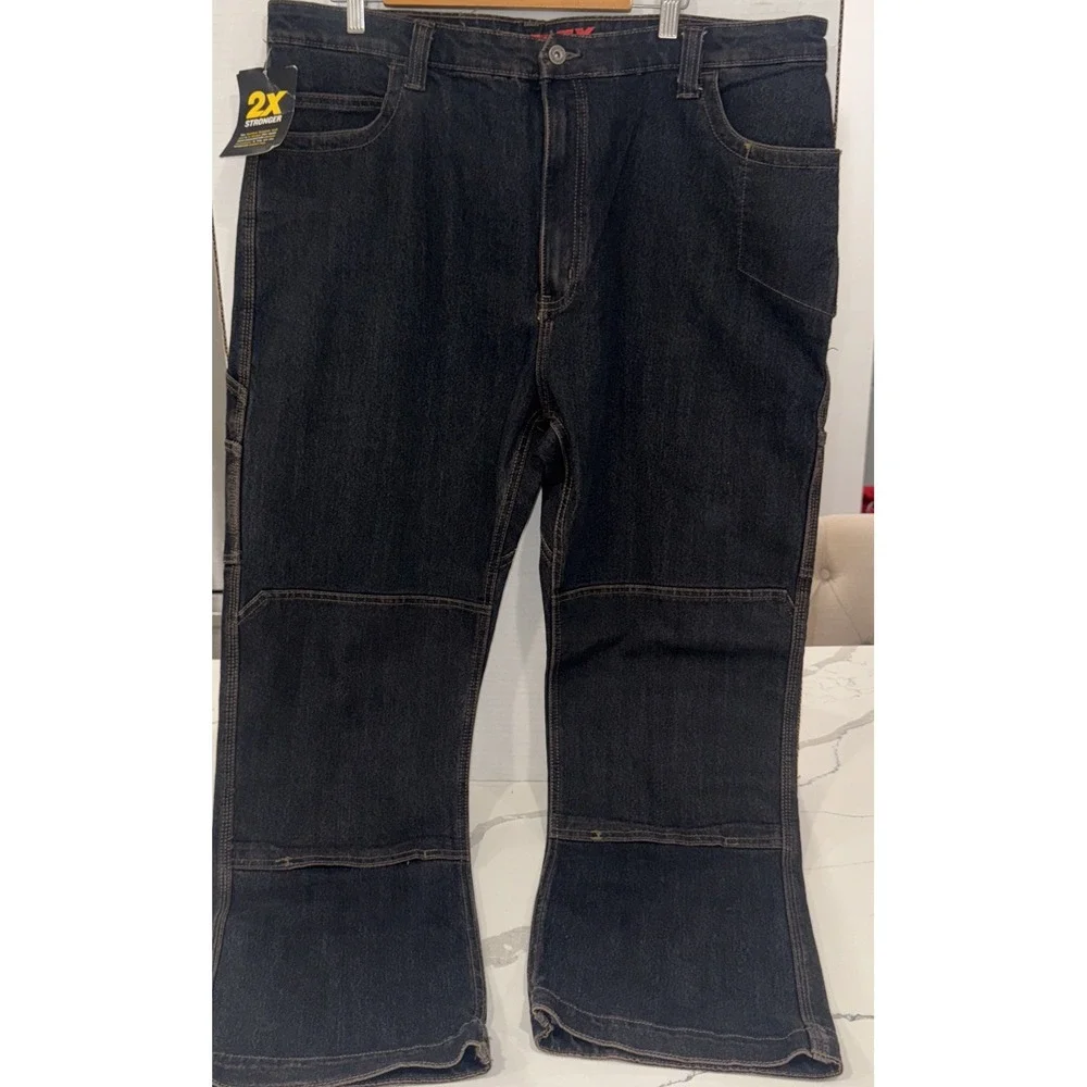 Dickies Flex Kids Double Knee Work Jeans Dark Wash Denim Utility Pants New